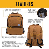 Carhartt Insulated 24 Can Two Compartment Cooler Backpack, Fully-Insulated Base, Durable Water-Resistant for Camping, Beach & Travel, Black