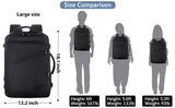MATEIN Mens Travel Backpack, 27L Lightweight Carry on Backpack for Women, Expandable Business Backpacks, Waterproof Hiking Daypack for Outdoor Sports Rucksack Casual Daypack, Travel Essential, Black