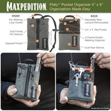 MAXPEDITION Platy Pocket Organizer, Durable EDC Tool Pouch for Men, Neck Wallet with Paracord Lanyard, Holds Flashlight, Multitool, Pen, Notebook (Wolf Gray, 4" x 6")