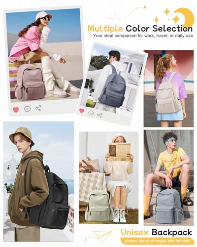 BJLFS Purple Backpack for Girls Women, Waterproof High School Bookbag, Lightweight Casual Travel Daypack,Classic Basic College Backpack, Middle School Bag for Teen Girls Boys Cute Back Pack
