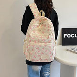 TOWGOU Coquette Bow Backpack Bow Backpack 3Pcs Set for Girls Cute Kawaii Backpack Set Aesthetic Daypack Bow Rucksack (White Pink)