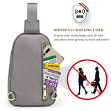 S-ZONE Leather Sling Bag for Women Men RFID Blocking Small Crossbody Sling Backpack Purses Chest Bags Travel Cycling Hiking