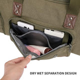 WITZMAN Canvas Duffle Bag for Men Expandable Convertible Travel Gym Duffel