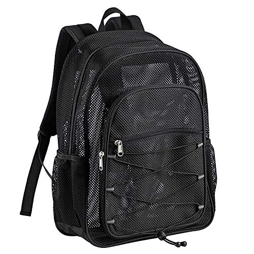 Heavy Duty Mesh Backpack, See Through College Backpack, Reflective Design