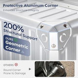 ALPHA CAMP 2 Piece Luggage Sets With Dual Layer Aluminum Frame, TSA Locks, 3-Layer PC 20" Carry-on 28" Checked Hardside Zipperless Travel Suitcase Sets, Type-C USB Charging Port