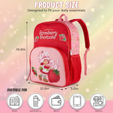 AI ACCESSORY INNOVATIONS Strawberry Shortcake Backpack for Girls Bookbag featuring Strawberry Shortcake & Custard, 15 Inch School Bag, Pink