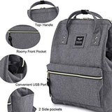 himawari Travel Backpack with USB Charging Port 15.6 Inch Doctor Work Bag for Women&Men College (USB Gray)