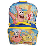 Ruz Group Kid's Licensed 16 Inch Backpack With Removable Lunch Box Set (Sponge Bob)