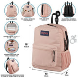JanSport Central Adaptive Backpack – Wheelchair & Walker Compatible, Tuck-Away Shoulder Straps, Adjustable Backrest Loops & Anchor Straps, Iconic Design, Bad Bows