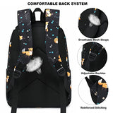 Kouxunt Fox School Backpack for Girls Womens, School Bags Collge Bookbags Laptop Backpacks for Kids Teens Adults