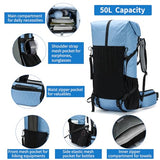 Hiking Backpack,40L to 50L Extra Large Capacity Hiking Bag,Internal Frame Camping Backpack,Upgraded X-PAC Lightweight Sport Daypack Travel Backpack Fit For Mountain Climbing Camping(Blue)