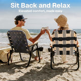 GoSports Outdoors WOVN Beach Backpack Chair - Premium Folding Camping Chair - 9 Styles Available - Navy