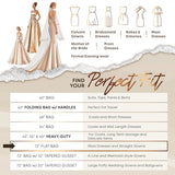 72" Long Dress Bags for Gowns - Wedding Dress Garment Bag for Dresses - Long Garment Bags for Hanging Clothes & Closet Storage - Durable Travel Bag for Women with ID Window