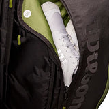 Wilson Blade V8 Super Tour Tennis Backpack - Green/Black, Holds up to 2 Rackets