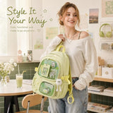 HOKMAH Cute Itabag Backpack Purse Bag - Kawaii Coquette Bookbag Ita Shoulder Bag Y2k Harajuku Backpack Cutecore Daypack (Green)