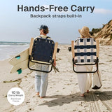 GoSports Outdoors WOVN Beach Backpack Chair - Premium Folding Camping Chair - 9 Styles Available - Navy