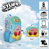 Bioworld Kirby 5-Piece Set: 16 Backpack, Lunchbox, Utility Case, Rubber Keychain, and Carabiner