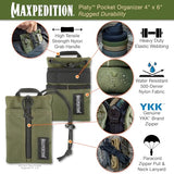 MAXPEDITION Platy Pocket Organizer, Durable EDC Tool Pouch for Men, Neck Wallet with Paracord Lanyard, Holds Flashlight, Multitool, Pen, Notebook (OD Green, 4" x 6")