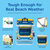 Homevative Cooler+ Folding Backpack Beach Chair with 5 Positions, Towel bar, XL Cooler Pouch, Storage Net, Cup and Phone Holder, Sunshine, 2 Pack
