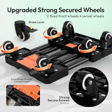 Voipvvii Folding Hand Truck 500lbs, Portable Heavy Duty Dolly Cart, 6 Wheels Collapsible Luggage Cart with 2 Elastic Ropes - Compact Trolley Cart for Easy Moving - Ideal Hand Cart for Travel and More