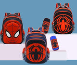 Telifor Cartoon Spider Schoolbag with Pencil Case - 3D, Waterproof, Large-Capacity for Primary School Boys (15in)