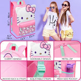 Hello Kitty Sanrio Girls Backpack, 18 inch, 3D Bow Kawaii Anime Rucksack Daypack for Kids Cute Stuff Back to School Supplies Gifts for Girls