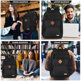 BICPSRO Classic School Backpack for Boys Girls Teens, Black Backpack for Men Women, 15.6 Inch Laptop Bookbag with Reinforced Straps for College High Middle School Work Business Book Bag