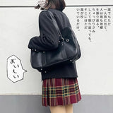 Chillpaper Large Japanese Shoulder Bag, Black