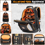 LOKASS 18.1-Inch Tool Backpack, 75 Pockets, Black