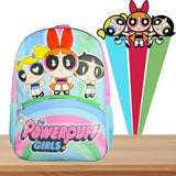 Bioworld The Powerpuff Girls Buttercup Blossom Bubbles Heroine Stance Backpack 17" Travel Laptop Backpack