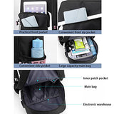 CUSALBOY Fashion Trend Backpack Anime Cosplay Laptop Backpack With USB and Cute Cartoon Pattern (black) (black 1)