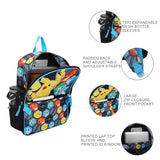 BIOWORLD Boys Pokemon Starters 16" Backpack Five-Piece Set w/Padded Utility Case, Medium Utility Case, Lanyard with Pokeball Charm, and Carabiner (Little Kid/Big Kid) Blue One Size