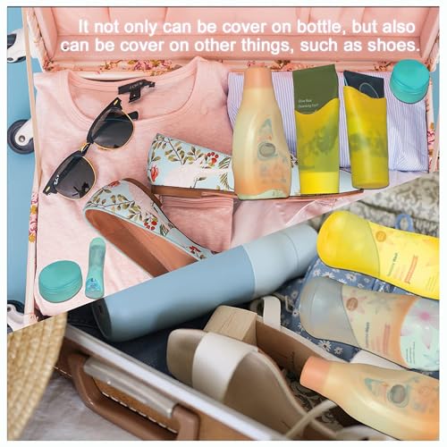 TRANOMOS 10 Pack Silicone Bottle Covers Travel Essentials for Women Men, Beach Vacation Essentials, Travel Size Toiletries Accessories, Cruise Ship Essentials 2025, Must Haves, Leak Proofing