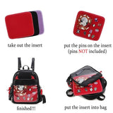 fancybag Ita Backpack Pin Display Multi-Purpose Women Backpack with Insert Gothic Design Cosplay Halloween Enamel Pins Shoulder Bag Punk Black Handbag