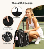 Marvolia Tennis Bags for Women Men, Tennis Backpack Holds 2 Rackets with Ventilated Shoe Compartment & Wet Pocket, Tennis Racket Bag Backpack for Pickleball Tennis Badminton - Black