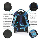 Tilami Rolling Backpack 19 inch with Lunch Bag Wheeled Laptop Backpack (Blue Wave)