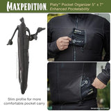 MAXPEDITION Platy Pocket Organizer, Durable EDC Tool Pouch for Men, Neck Wallet with Paracord Lanyard, Holds Flashlight, Multitool, Pen, Notebook (Black, 5" x 7")