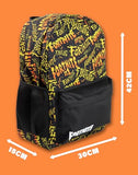 Fortnite Unisex Kids Black and Yellow Logo Backpack | Zip-Up School Bag for Books & Supplies | Graphic Print Design