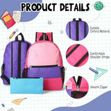 Cholemy 12 Pack 14" Kids Backpack Bulk for School with Pencil Pouch, Back to School Supplies for Classroom Donation (Stylish Color)