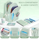 Similove Kids Backpack for Girls - 3PCS Cute Embroidered Bow Girls Backpack with Insulated Lunch Bag & Pencil Case - Bookbag for Teen Women Middle High School College Work Travel Daypack