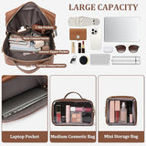 Dora & Liz Leather Laptop Backpack for Women, 15.6 Inch Travel Computer Bag