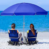 Canpsky Portable Beach Chair for Adults, 4 Position Backpack Folding Camping Chairs for Outdoor, Beach Chairs with Backpack Straps,Blue