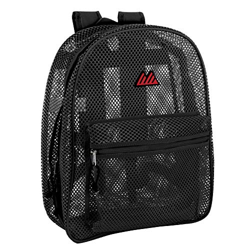 Summit Ridge Mesh Backpacks for Kids, Adults, School, Beach, and Travel, Colorful Transparent Mesh Backpacks with Padded Straps