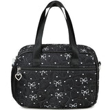 Joyfulife Bow Print School Backpack for Girls Backpack with Lunch Box Kids Bookbags Preschool Kindergarten Primary Elementary School Bags Teen Travel Back Pack (Black)