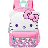 Hello Kitty Sanrio Girls Backpack, 18 inch, 3D Bow Kawaii Anime Rucksack Daypack for Kids Cute Stuff Back to School Supplies Gifts for Girls