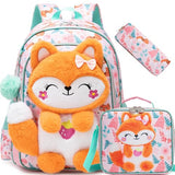 Meetbelify Kids School Backpacks for Girls Backpack with Lunch Bag for Elmentary Students Kids Travel Bookbag for Girls Age 6-12