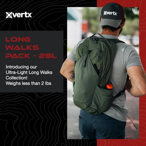 Vertx Long Walks Pack 28L Tactical Backpack, EDC Gear Bag for CCW, Travel, Work, Hiking, Outdoors, It's Black