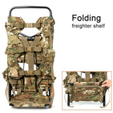 MT Tactical Load-Bearing Rucksack Frame – Heavy-Duty External Frame, 200 lbs Capacity, Universal Fit for Rucksacks, Foldable Cargo Shelf, Ripstop Nylon