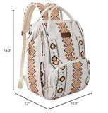 Montana West Wrangler Diaper Bag Backpack Aztec Travel Backpack Purses Western Multi-Function Baby Bags for Mom with Waterproof Insulated Pockets