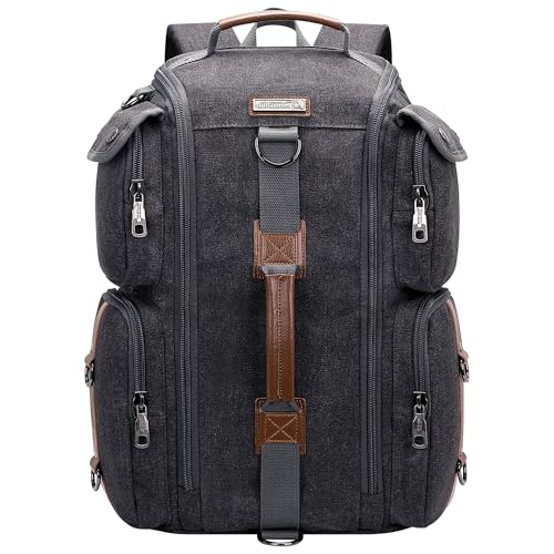 WITZMAN Travel Backpack for Men Canvas Convertible Bag Fits 17 Inch Laptop